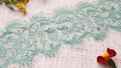 Кружево Французское, ш. 10,5 см, серо-зелёный