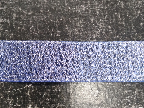Капроновая лента синяя с люрексом 2,5см (1м)