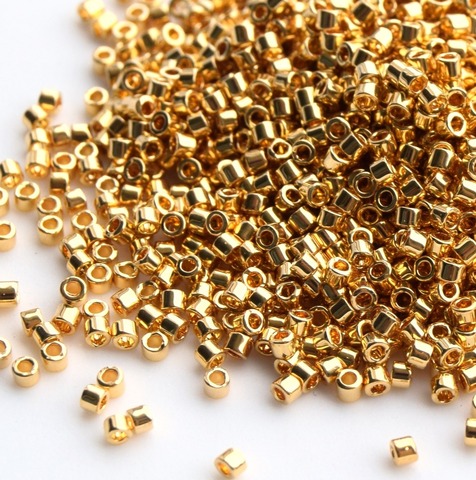 DBL-0031 Бисер цилиндрический Миюки делика 8/0 /Miyuki delica 8/0 24kt Gold Plated