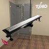 Timo К-т водоотводящий желоб SP10-800 из пластика, с порогами из нерж. стали + Декор. вставка PC10-800 Комплект: желоб SP10-800, с порогами + вставка PC10-800