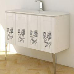 Cezares 42244 ROSA База под раковину с четырьмя распашными створками Decorato Rosa, 120х46х83 фото