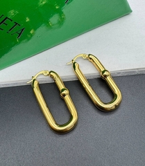 30126 - Серьги BOTTEGA Chain Hoop Earrings овальные из латуни в позолоте lux