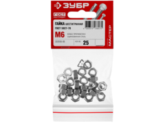 ЗУБР ГОСТ ISO 4032-2014, кл. пр. 6, M6, цинк, 25 шт, шестигранная гайка (303556-06)