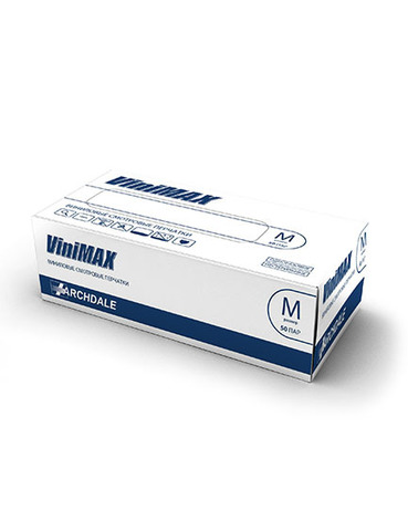 Перчатки ViniMAX виниловые прозрачные М 50 пар