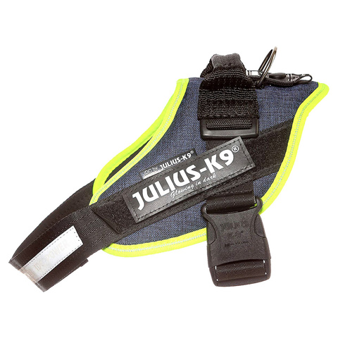 JULIUS-K9 шлейка для собак IDC-Powerharness, джинса-зеленый неон (58-76 см)