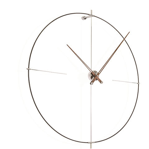 Часы Nomon BILBAO N (основание - черный фиберглас/стрелки - орех/центр - хромированная сталь). D=105см, H=110см