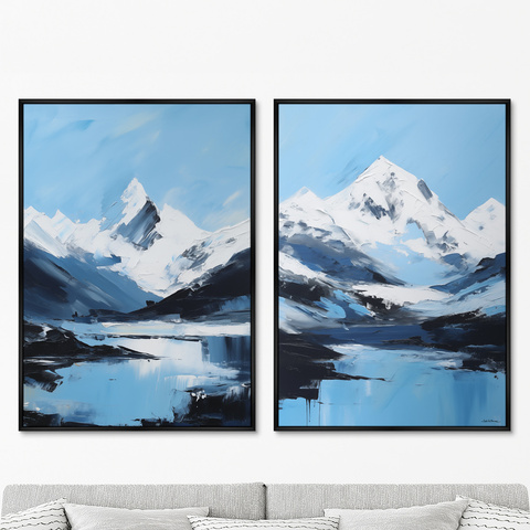 ArtNoMore - Набор из 2-х репродукций картин на холсте Landscape collection, The peaks, 2024г.