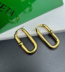 30126 - Серьги BOTTEGA Chain Hoop Earrings овальные из латуни в позолоте lux