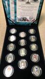 K14963 Россия Набор из 14 медалей Яйца Фаберже Ag-925, 15,55 гр., родная коробка