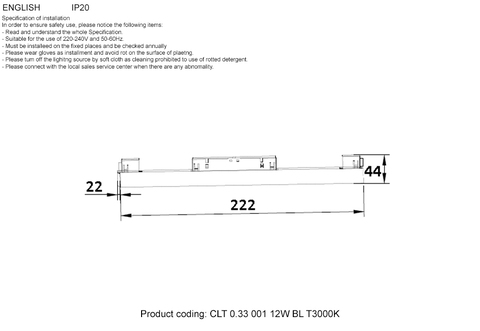 Магнитный трековый светильник Crystal Lux CLT 0.33 001 12W BL T3000K