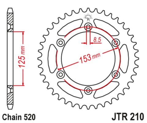 Звезда ведомая для мотоцикла JTR210.48