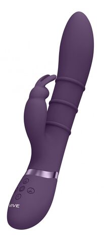 Фиолетовый вибромассажер-кролик с 3 стимулирующими кольцами Sora - 24,2 см. - Shots Media BV Vive VIVE054PUR