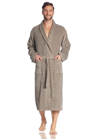 Халат махрово-велюровый Vossen Feeling серый
