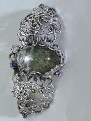 Кварц фантом (браслет из серебра)