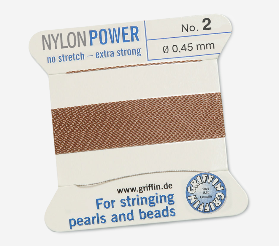 Griffin Nylon Power No2 0.45мм, с иглой, два метра, кофе с молоком