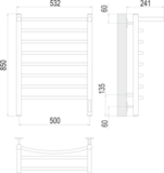 Полотенцесушитель Terminus Классик с/п П8 500х850 электро