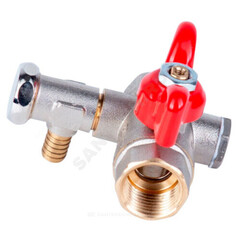 Кран шаровой латунь со спускником Ду 15 Ру40 ВР G1/2" бабочка полнопроходной со спускником РОС