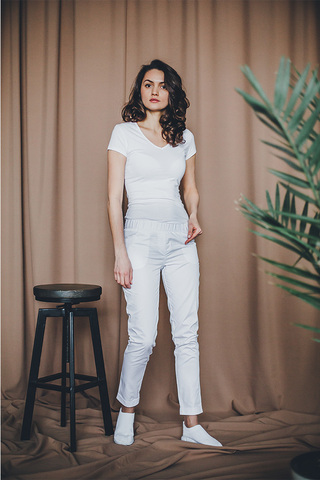 Брюки женские м593 скайфлекс белый