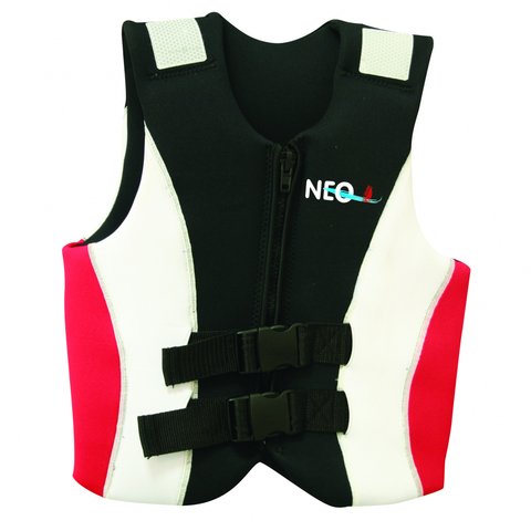 Жилет страховочный Neo Buoyancy 90+ кг, бело-красно-черный