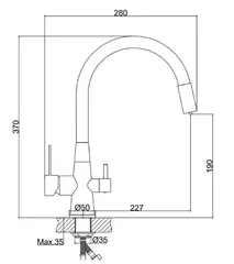 Смеситель для кухни со встроенным фильтром HAIBA HB76858-7 хром-черный