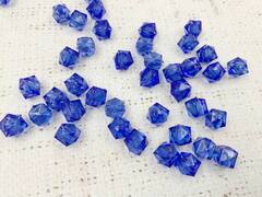 Бусины пришивные граненые акриловые, d 9-10 мм, василёк