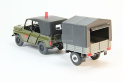 UAZ-469 VAI Military Automobile Inspection with trailer Agat Mossar Tantal 1:43