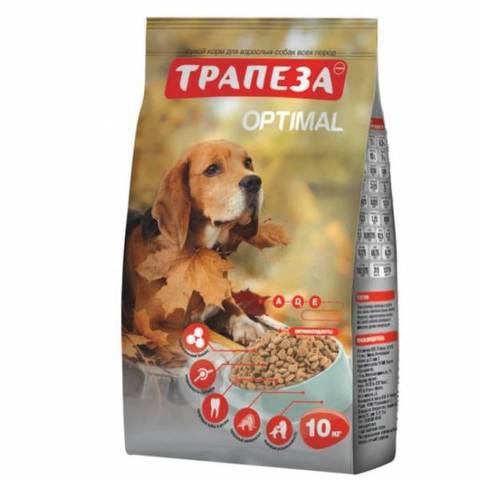 Трапеза Оптималь сухой корм для собак 10кг