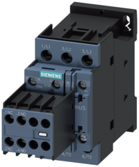 Siemens Контактор, 3 ПОЛ  AC-3, 11КВТ/400В, Блок-Контакты 2НО+2НЗ 3RT20261AP04