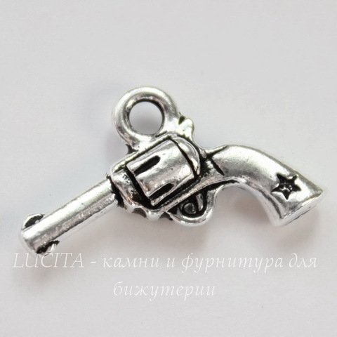 Подвеска TierraCast "Револьвер" (цвет-античное серебро) 20х14 мм