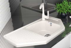 ULGRAN U-109  Угловая односекционная мойка с отверстием под смеситель