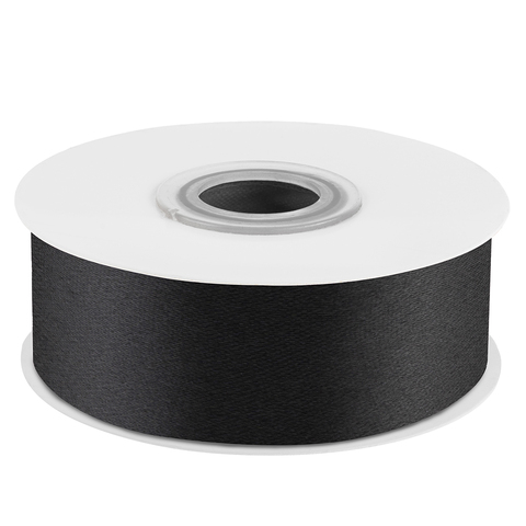 Лента Атласная (2,5см*22,85м) Черный.