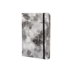 
          Записная книжка, А6, Alingar, 7БЦ, ПВХ (печать на мокром шелке), на резинке, клетка, 96 л., "Трендовые надписи", серый