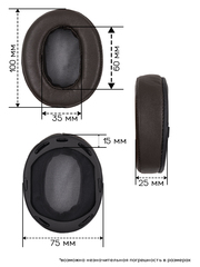 Амбушюры для наушников Sony MDR-1A, 1ADAC, 1ABT, 1R, 1rmk2, 1RBT (Натуральная кожа)