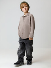 рубашка  для мальчика  КР 302794/коричневый к624