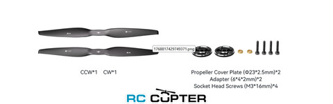 Пропеллер карбоновый VZ 22x7.4 T-Motor (пара)