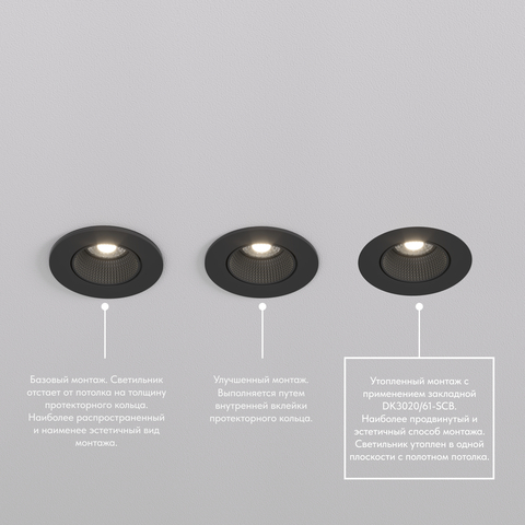 Встраиваемый светильник Denkirs Rodvig DK3061-BK+WH