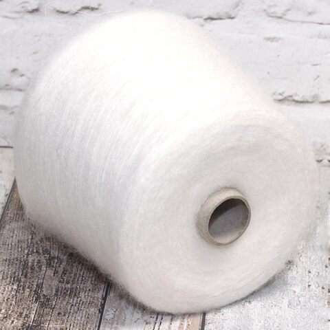 Кидмохер с бэби альпакой Lanificio del'Olivo NOIR 2300 белый молочный