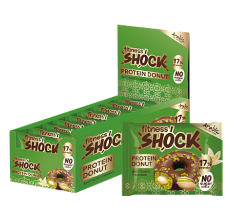 FitnesShock Протеиновое печенье без сахара пончик Донат Фисташка ваниль 70 гр