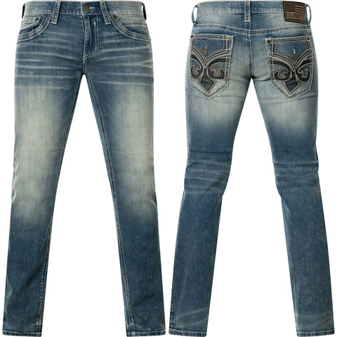 Affliction | Джинсы мужские Ace Fleur Phantom 110SS222 перед и сзади