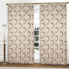 Шторы в гостиную 250*250/2 шт. крем/коричневый К331-3 жаккард