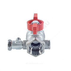 Кран шаровой латунь со спускником R251S хром Ду 25 Ру42 ВР G3/4" бабочка со спускником Giacomini R251SX005