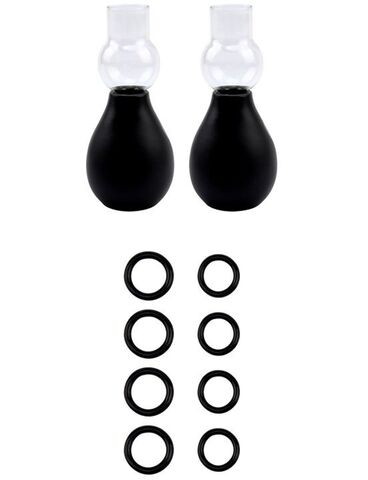 Набор из 2 вакуумных помп для сосков и 4 пар фиксирующих колец Nipple Sucker Set for Her - Chisa Hi-Basic CN-692980641
