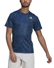 Футболка теннисная Adidas Freelift Printed Primeblue Tee M - crew navy/acid yellow/crew blue