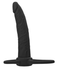 Черная насадка на пенис для двойного проникновения Black&Red - 16,5 см. - 