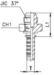 Фитинг DN 06 JIC (Ш) 1/2 CAST