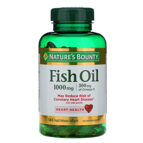 Nature's Bounty, Fish Oil, 1,000 mg, 145 Rapid Release Softgels