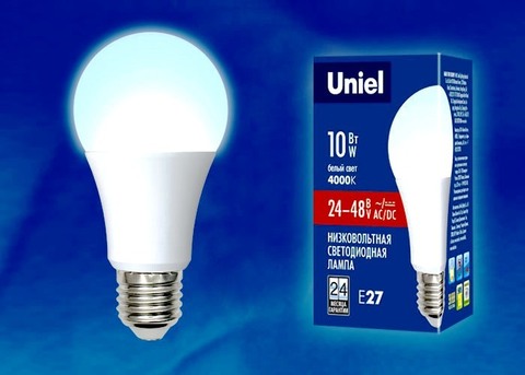 Uniel Лампа LED-A60-10W/W/E27/FR/24-48V (белый свет)