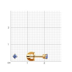 021945 - Серьги-пусеты из золота с голубыми фианитами