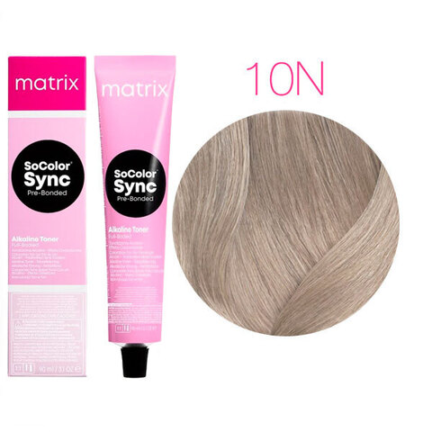 Matrix SoColor Sync Pre-Bonded 10N очень-очень светлый блондин, тонирующая краска для волос без аммиака с бондером