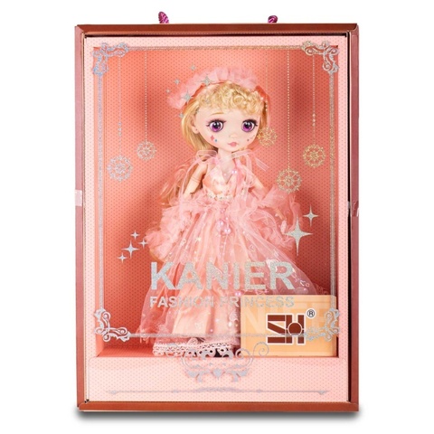 Кукла шарнирная коллекционная розовое платье